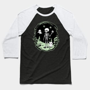 skeleton and friends Baseball T-Shirt